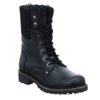 SCHUHENGEL Boot Schwarz Leder mit Woll- & Lammfellfutter