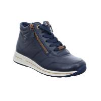 ARA Comfort-Mid Cut Sneaker Blau Leder mit Wechselfussbett