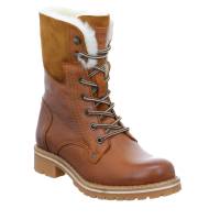 SCHUHENGEL Boot Cognac Leder mit Woll- & Lammfellfutter