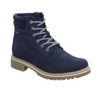 TAMARIS Boot Blau Leder mit DuoTex und Wechselfussbett