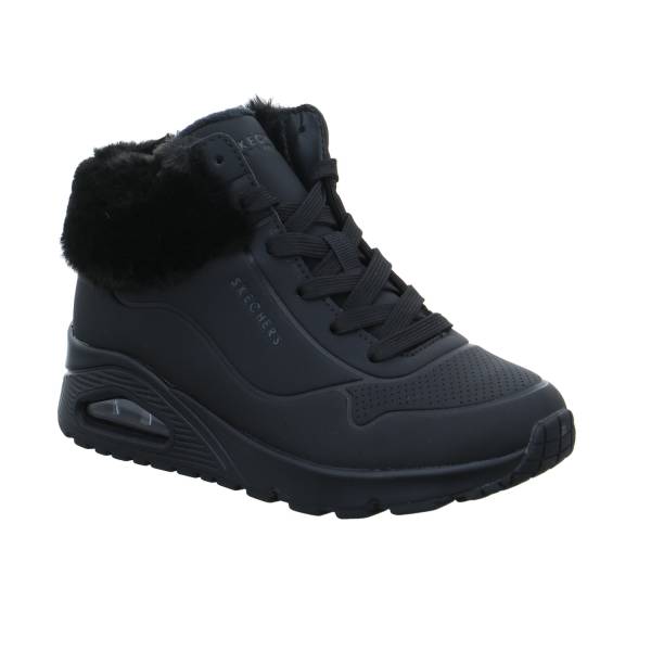 Bild 1 - SKECHERS Mädchen-Winter-Bottine Schwarz Lederimitat Sneaker hoch