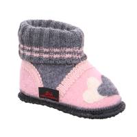 BECK Kinder Hüttenschuh Rosa Textil warmer Hausschuh