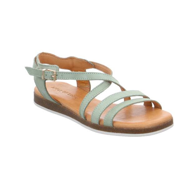 Bild 1 - APPLE OF EDEN Sandalette Olive Leder