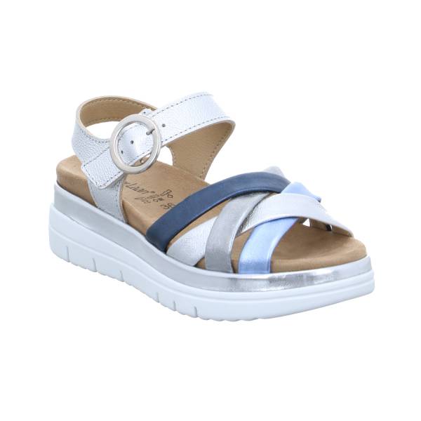 Bild 1 - VAN DER LAAN Comfort-Sandalette Blau Leder mit Wechselfussbett