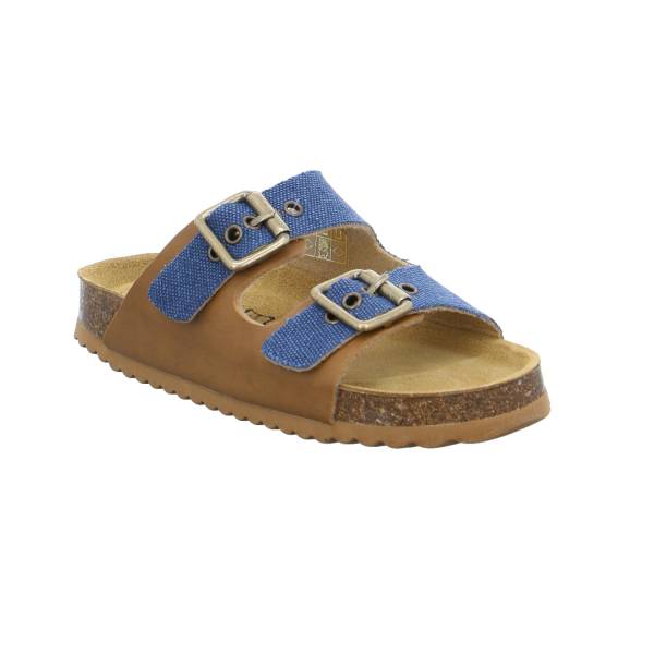 Bild 1 - BIOLife Kinder-Pantolette Jeansblau Lederimitat Unisex