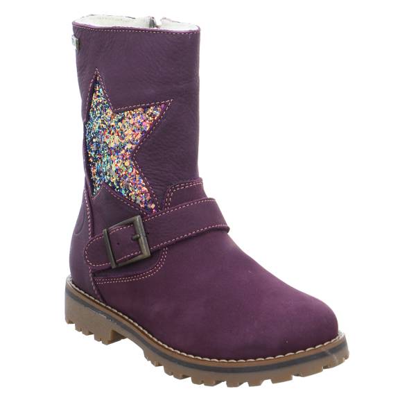 Bild 1 - SCHUHENGEL Kleinkinder-Winterstiefel Violette Leder Lederstiefel