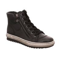 GABOR Mid Cut Sneaker Schwarz Leder mit Wechselfussbett