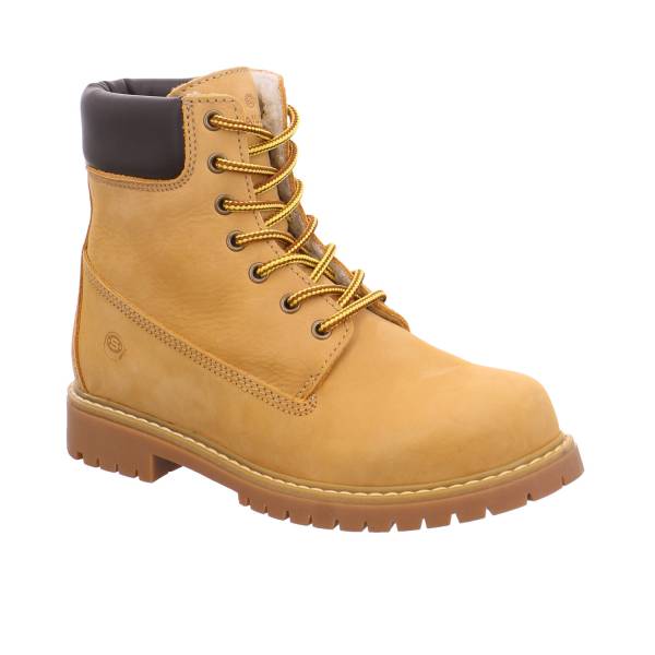 Bild 1 - SCHUHENGEL Jungen-Winter-Bottine Camel Leder Schnür-Boot