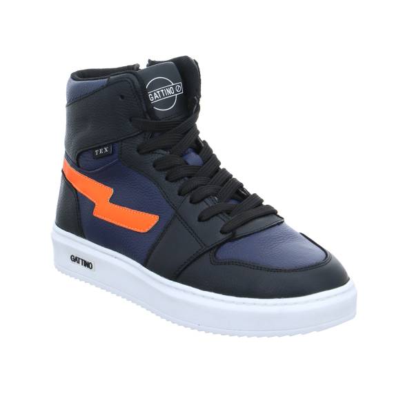 Bild 1 - GATTINO Jugend-Boot Dunkelblau Leder Sneaker high