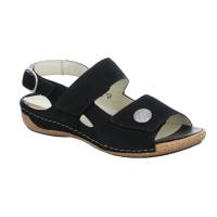 WALDLÄUFER Comfort-Sandalette Schwarz Leder