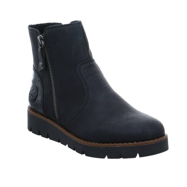 Bild 1 - RIEKER Comfort-Stiefelette Schwarz Lederimitat mit Wechselfussbett