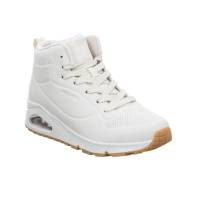 SKECHERS Mid Cut Sneaker Offwhite Lederimitat Vegan