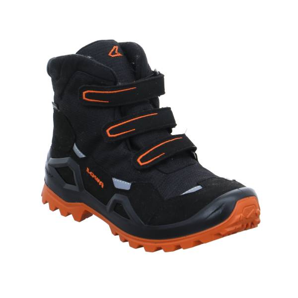 Bild 1 - LOWA Jungen- Snowboot Membran Schwarz Lederimitat Winterstiefel Unisex