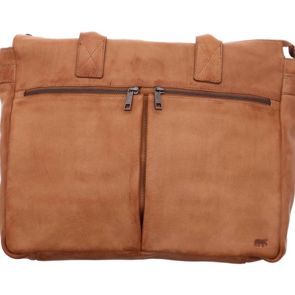 Bild 1 - BEAR DESIGN Henkeltasche Taupe Leder mit Laptopfach