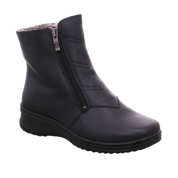 Bild 1 - ARA Comfort-Stiefelette Schwarz Leder echtes Lammfellfutter