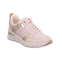 TAMARIS Sneaker Beige Lederimitat mit Wechselfussbett