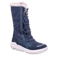 SUPERFIT Mädchen-Snowboot Membrane Dunkelblau Textil Winterstiefel