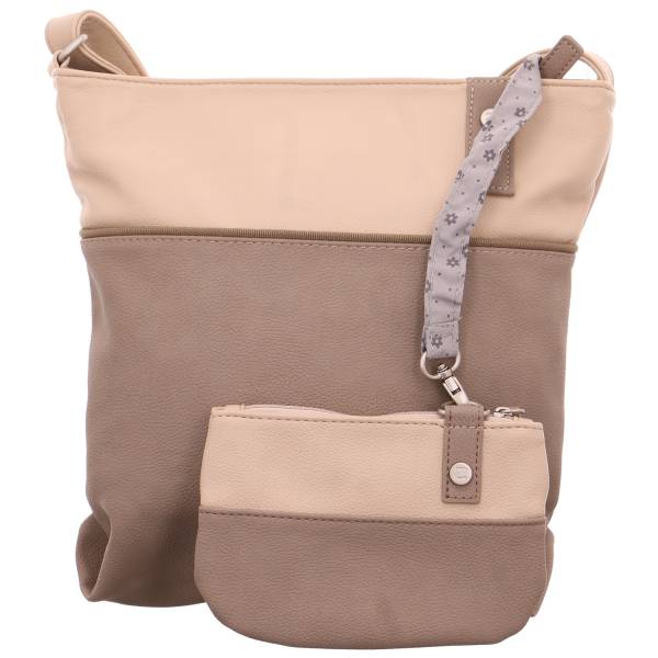 Bild 1 - ZWEI Umhänge- / Schultertasche klein Beige Lederimitat