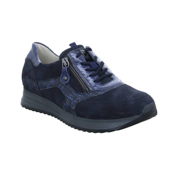 Bild 1 - WALDLÄUFER Comfort-Sneaker Blau Leder mit Wechselfussbett