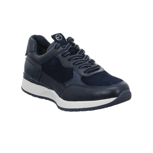 Bild 1 - TAMARIS Comfort-Sneaker Blau Leder mit Wechselfussbett