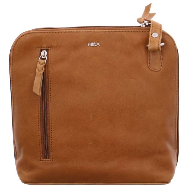 Bild 1 - NIKA Umhänge-/Schultertasche klein Cognac Leder