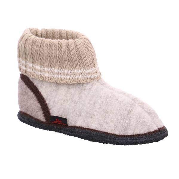 Bild 1 - BECK Kinder Hüttenschuh Beige Textil warmer Hausschuh