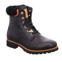 PANAMA JACK Boot Schwarz Leder mit Lammfellfutter