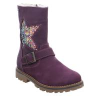 SCHUHENGEL Kleinkinder-Winterstiefel Violette Leder Lederstiefel