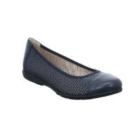 CAPRICE Ballerina Blau Leder mit Wechselfussbett