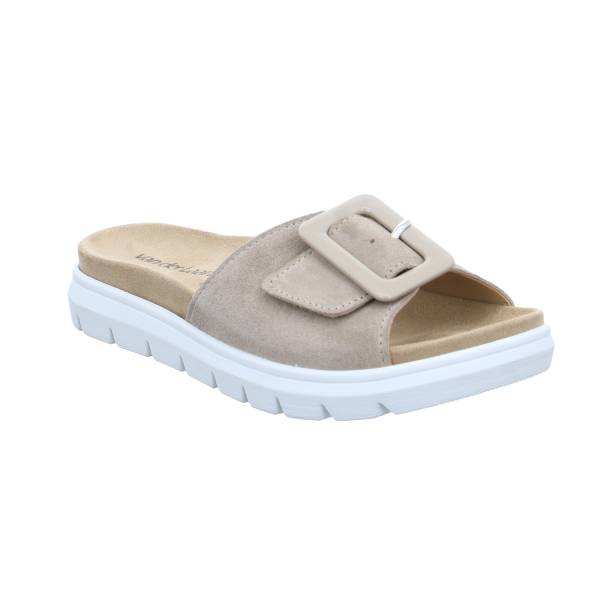 Bild 1 - VAN DER LAAN Comfort-Pantolette Beige Leder