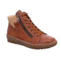 RIEKER Boot Cognac Leder mit Wechselfussbett