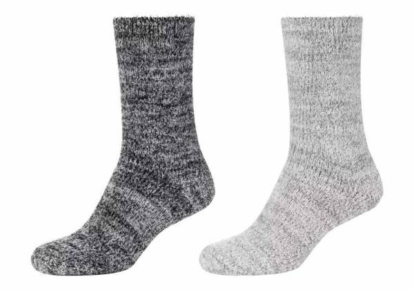 Bild 1 - CAMANO Freizeitsocken Schwarz Textil Socken flauschig 2-ER Pack